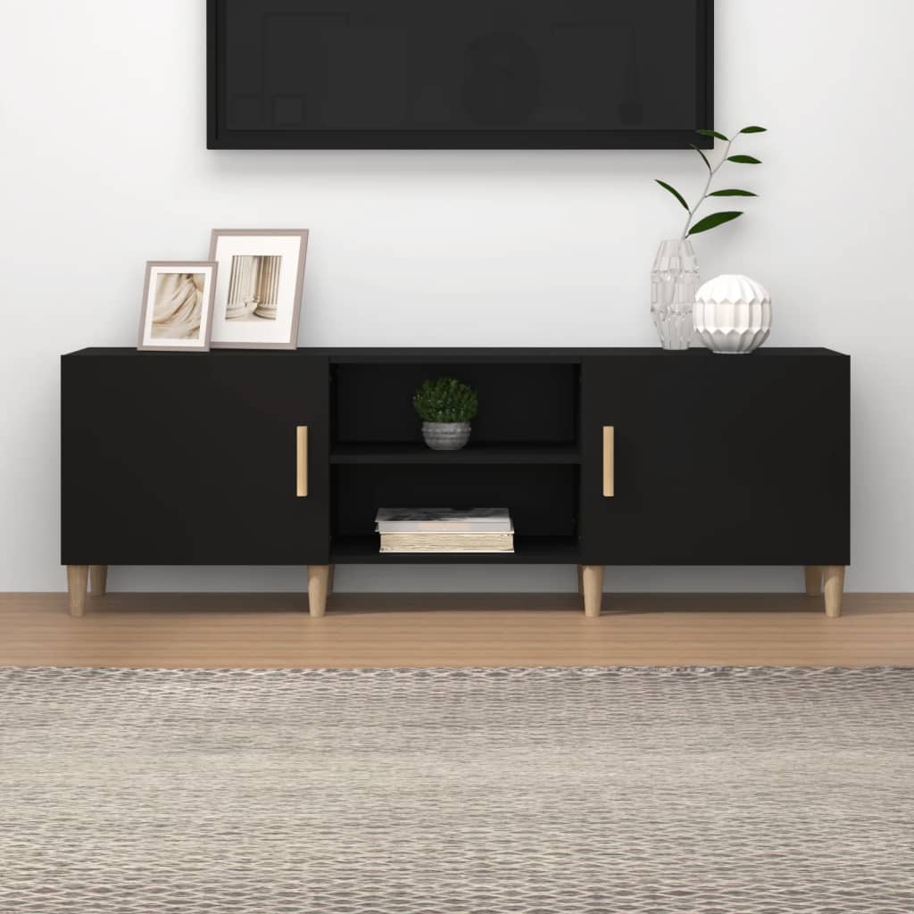 Tv-bänk svart 150x30x50 cm konstruerat trä