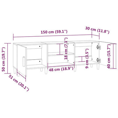 Tv-bänk sonoma-ek 150x30x50 cm konstruerat trä