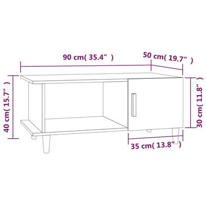 Soffbord svart 90x50x40 cm konstruerat trä