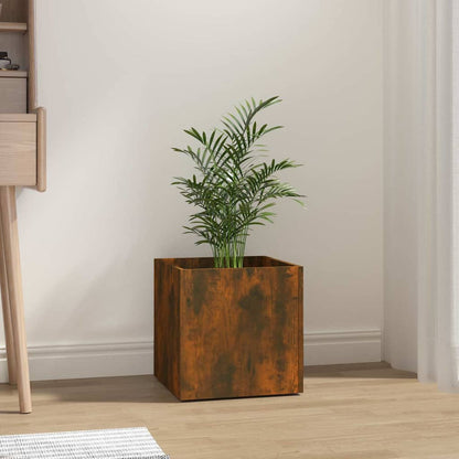 Odlingslåda rökfärgad ek 40x40x40 cm konstruerat trä