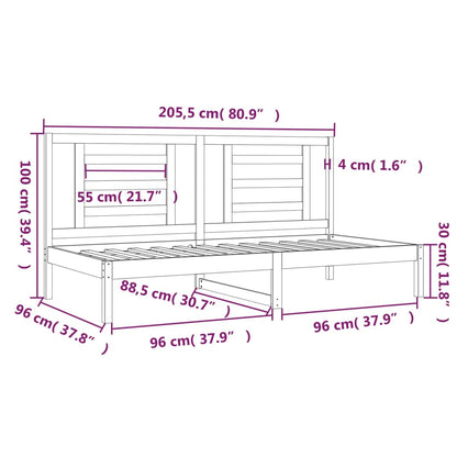 Dagbädd utan madrass vit 90x200 cm massiv furu