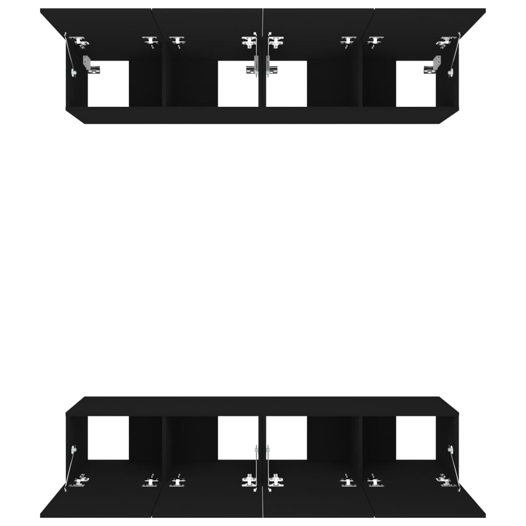 Tv-skåp 4 delar svart 80x30x30 cm konstruerat trä