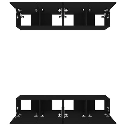 Tv-skåp 4 delar svart 80x30x30 cm konstruerat trä