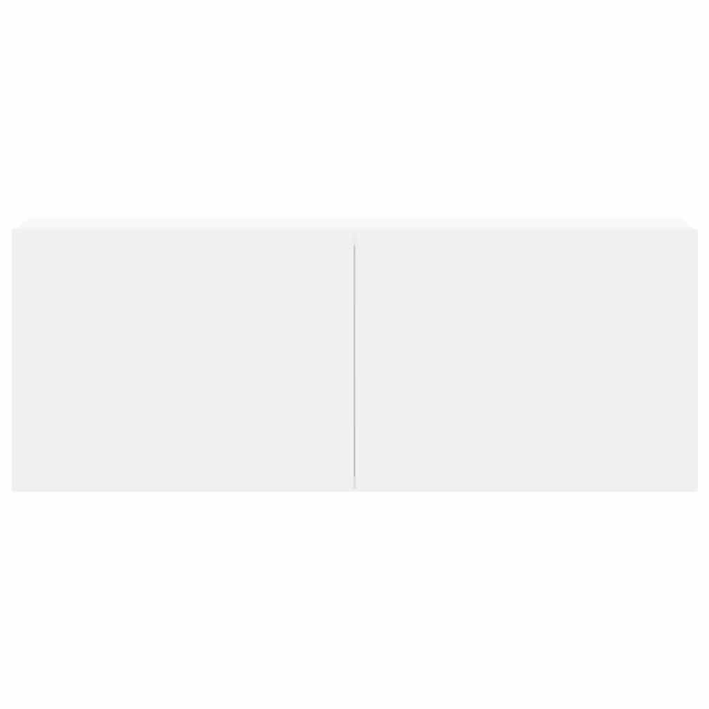 Tv-skåp 3 delar vit konstruerat trä