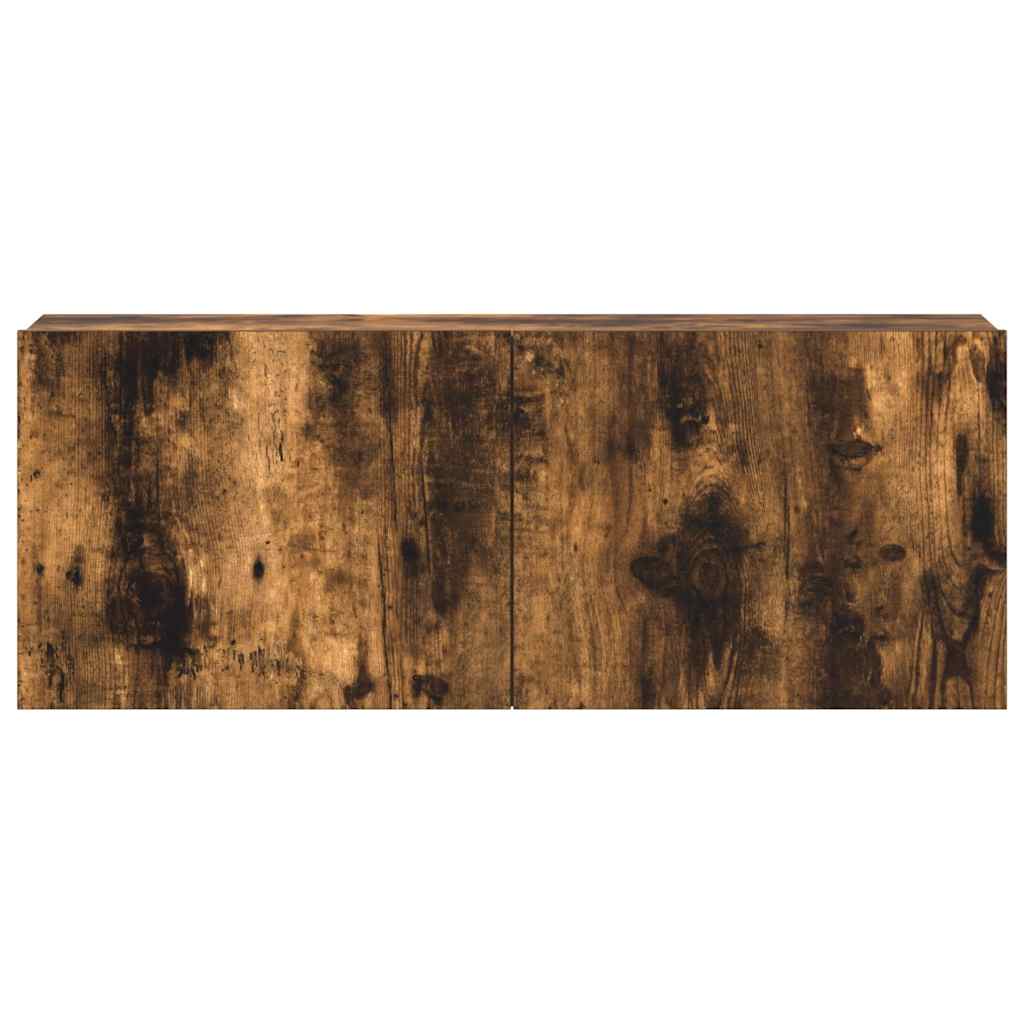 TV-skåp 3 delar rökfärgad ek konstruerat trä