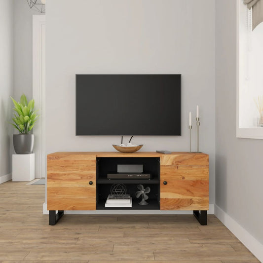 Tv-bänk 105x33x46 cm massivt akaciaträ