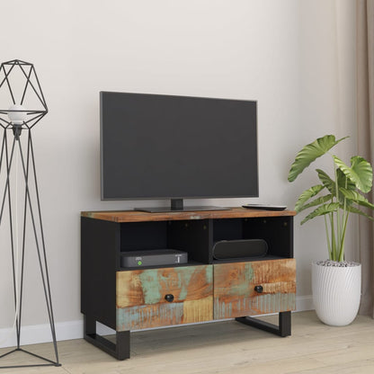 Tv-bänk 70x33x46cm massivt återvunnet trä