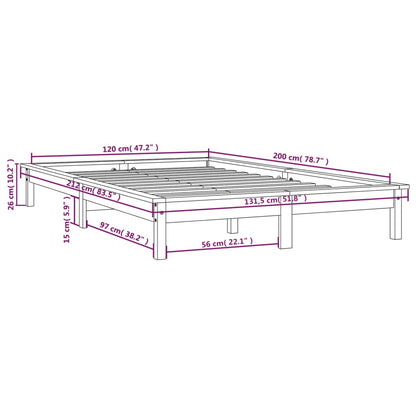 Sängram vit 120x200 cm massiv furu