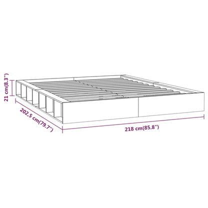 Sängram vit 200x200 cm massivt trä