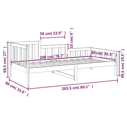 Dagbädd honungsbrun 80x200 cm massiv furu