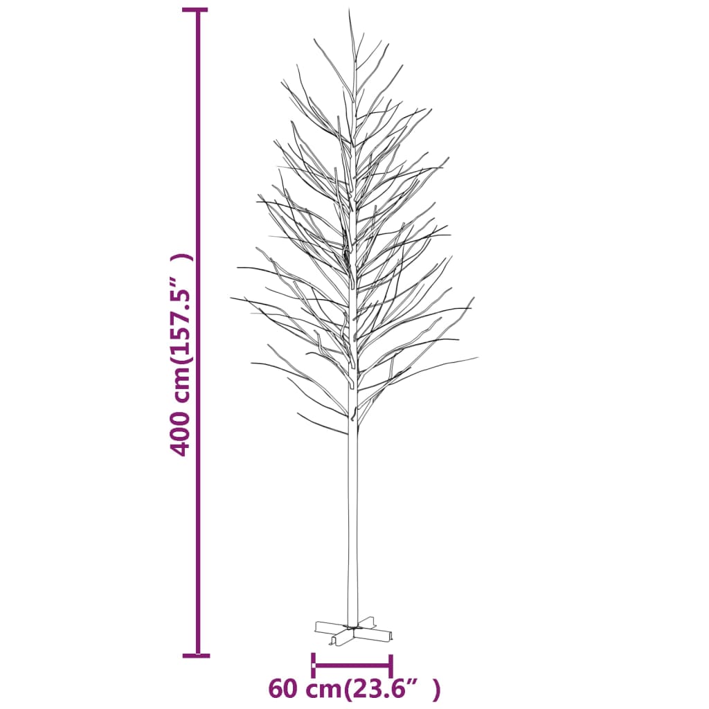 Björkträd med LED varmvit 672 LEDs 400 cm