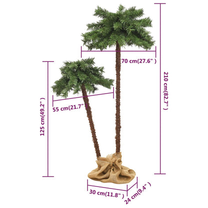 Konstpalm dubbel med LEDs 125 cm & 210 cm