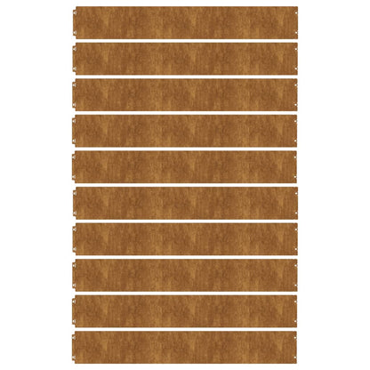 Rabattkanter 10 st 15x103 cm flexibelt cortenstål