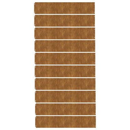 Rabattkanter 10 st 20x103 cm flexibelt cortenstål