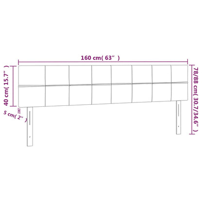 Huvudgavlar 2 st svart 80x5x78/88 cm sammet