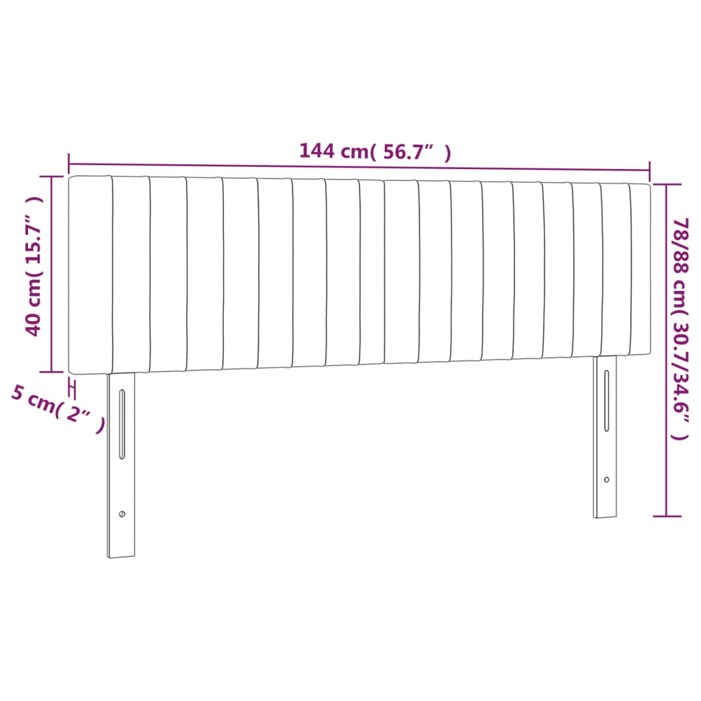 Huvudgavlar 2 st ljusgrå 72x5x78/88 cm sammet