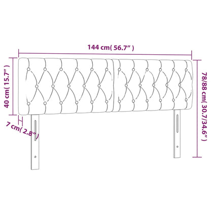 Huvudgavlar 2 st ljusgrå 72x7x78/88 cm sammet