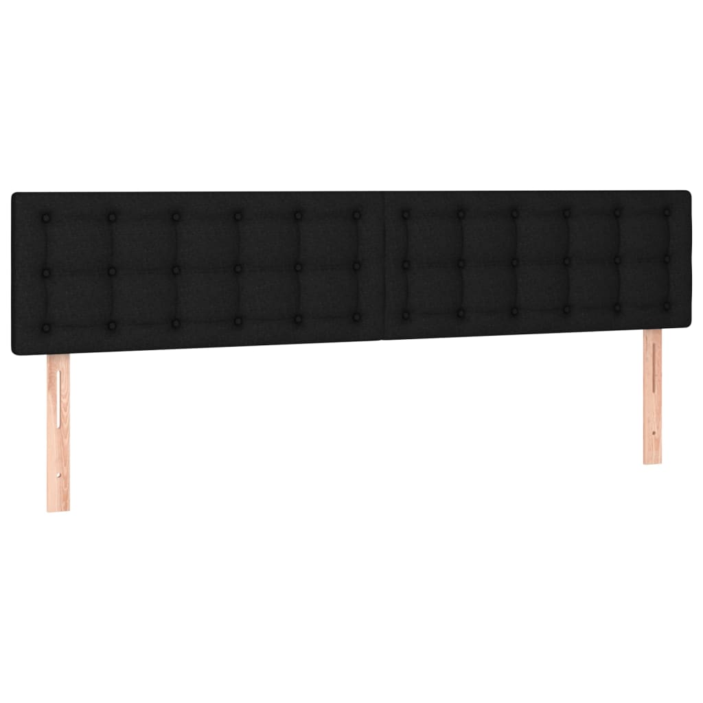 Sänggavel 2 st svart 80x5x78/88 cm tyg