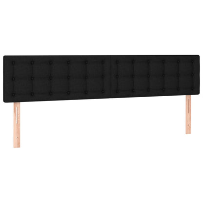 Sänggavel 2 st svart 80x5x78/88 cm tyg