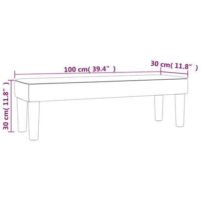 Bänk rosa 100x30x30 cm sammet