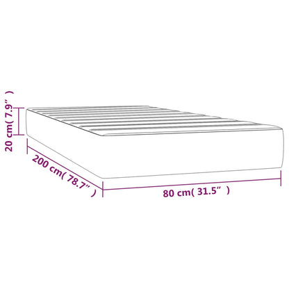 Pocketresårmadrass ljusgrå 80x200x20 cm tyg