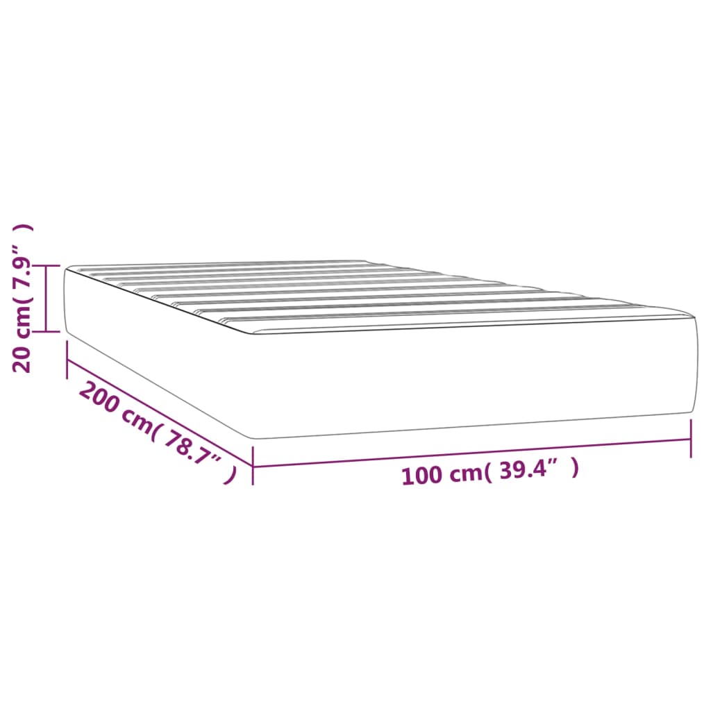 Pocketresårmadrass blå 100x200x20 cm tyg