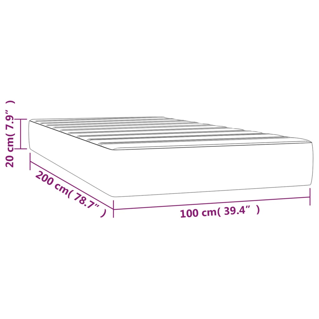 Pocketresårmadrass grön 100x200x20 cm tyg