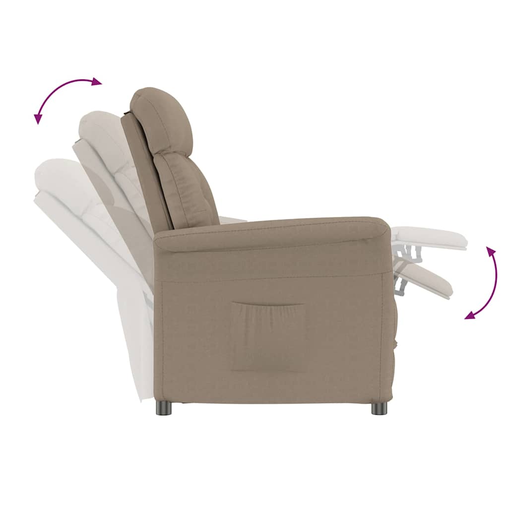 Recliner Stol Taupe Taupe 70.5 x 96.5 x 95 cm Polyester