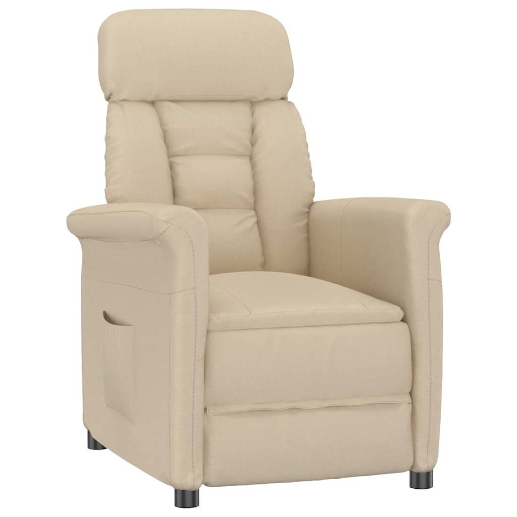 Recliner Stol Grädde Kräm 70.5 x 96.5 x 95 cm Tyg och metall