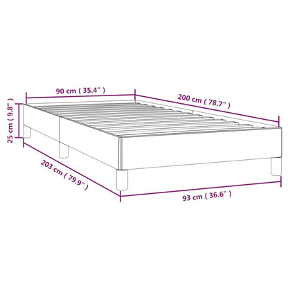 Sängram utan madrass ljusgrå 90x200 cm tyg