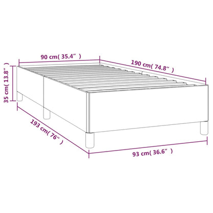 Sängram utan madrass mörkbrun 90x190 cm tyg