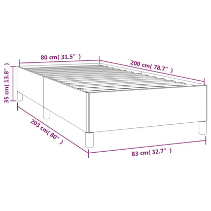 Sängram utan madrass ljusgrå 80x200 cm tyg