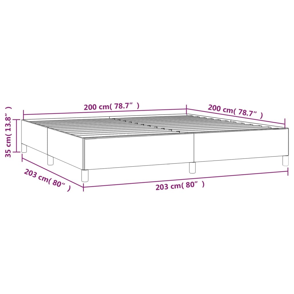 Sängram utan madrass gräddvit 200x200 cm tyg