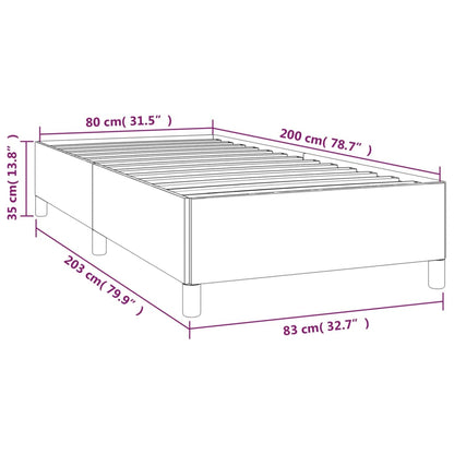 Sängram utan madrass mörkgrå 80x200 cm sammet