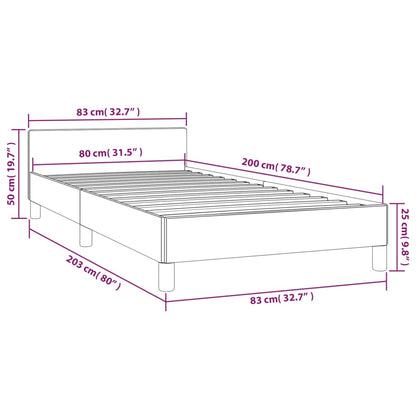 Sängram utan madrass ljusgrå 80x200 cm tyg