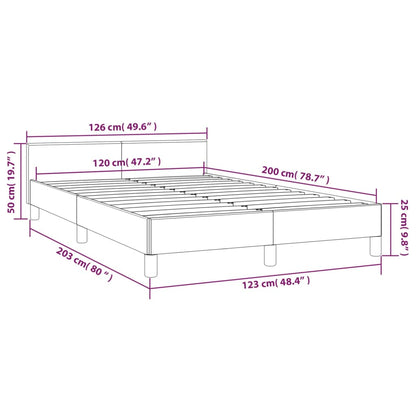 Sängram utan madrass ljusgrå 120x200 cm sammet