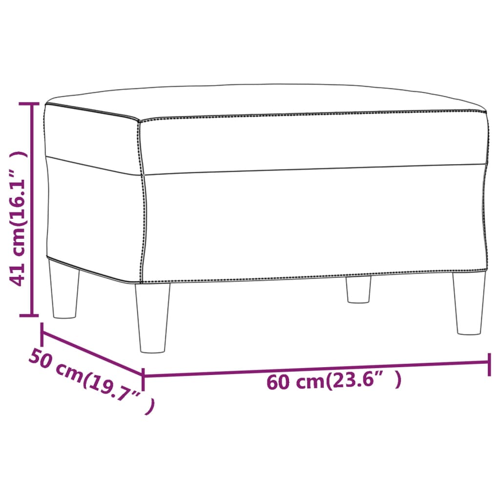 Fotpall ljusgul 60x50x41 cm tyg