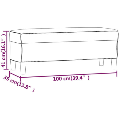 Bänk gul 100x35x41 cm sammet