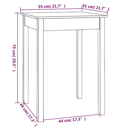 Matbord vit 55x55x75 cm massivt furuträ