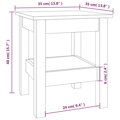 Soffbord vit 35x35x40 cm massiv furu