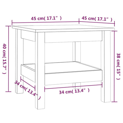 Soffbord vit 45x45x40 cm massivt furu