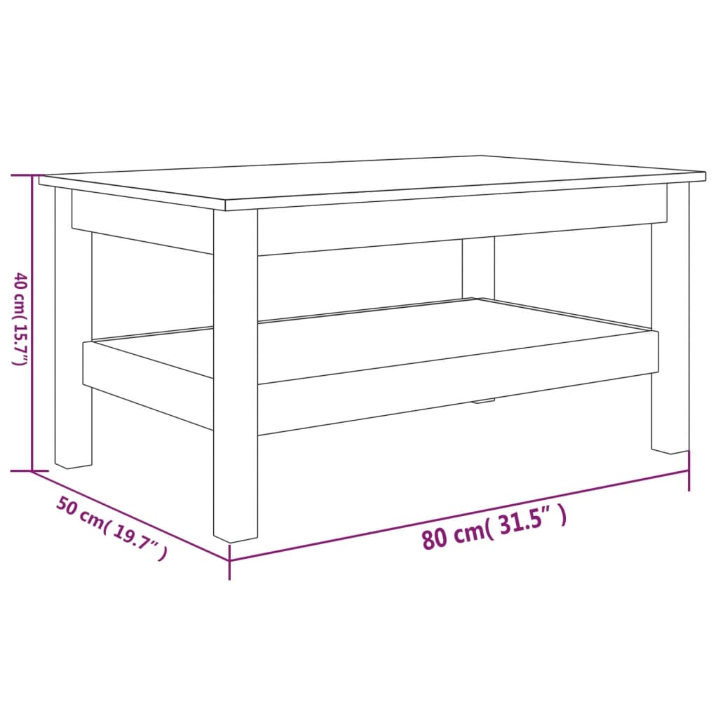 Soffbord 80x50x40 cm massivt furu