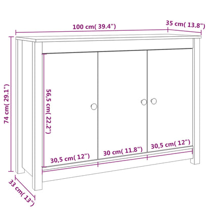 Skänk 100x35x74 cm massiv furu