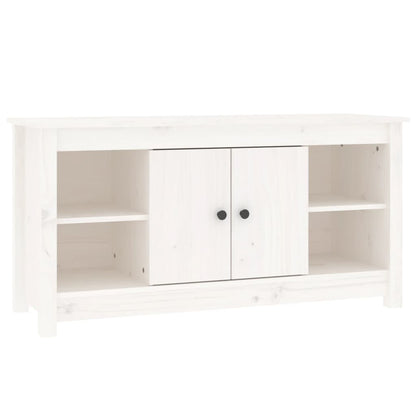 Tv-bänk vit 103x36,5x52 cm massiv furu