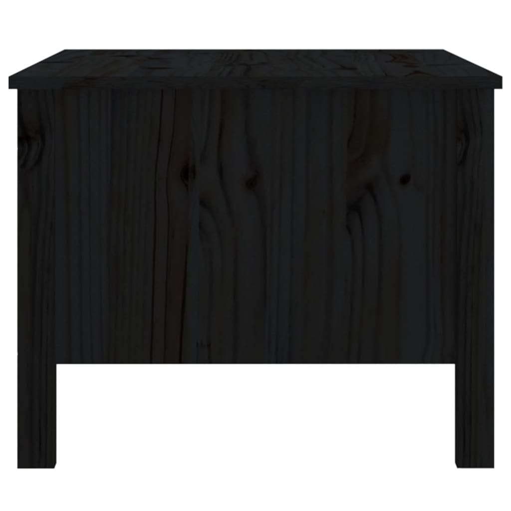 Soffbord svart 100x50x40 cm massiv furu