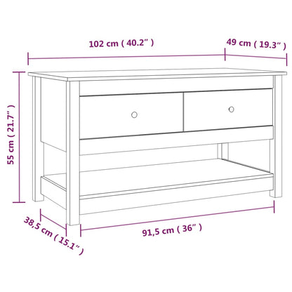 Soffbord honungsbrun 102x49x55 cm massiv furu