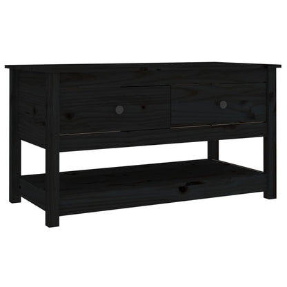 Soffbord svart 102x49x55 cm massiv furu