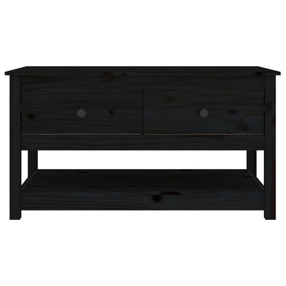 Soffbord svart 102x49x55 cm massiv furu