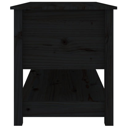 Soffbord svart 102x49x55 cm massiv furu