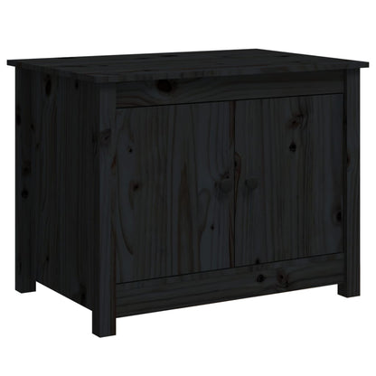 Soffbord svart 71x49x55 cm massiv furu